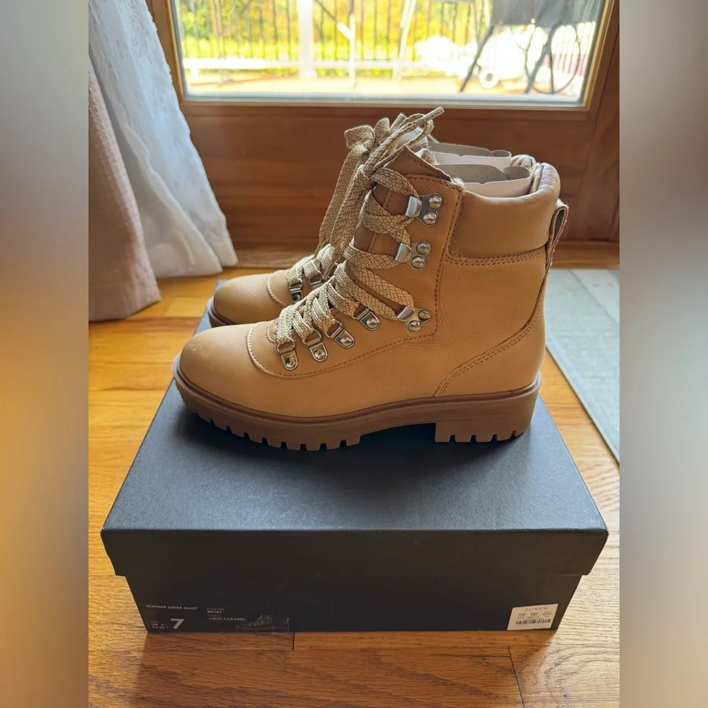 J.Crew Lightweight Leather Nordic Hiker Boots